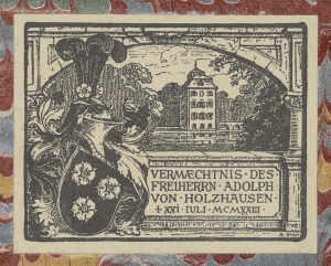 Exlibris mit dem Wappen der Familie von Holzhausen