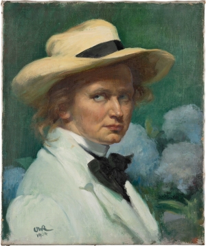 Ottilie W. Roederstein (Selbstbildnis mit Hut, 1904)